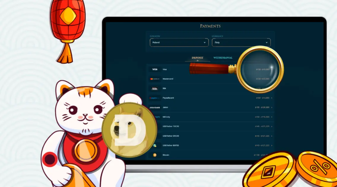 Casino Zahlungsmethoden mit Dogecoin