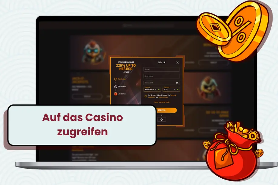 Auf ein Online Casino zugriefen