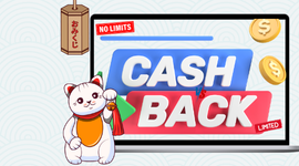 Colourful cashback image featuring no limits vs limited icons.
