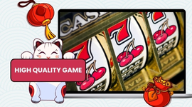 An animated slot machine with a