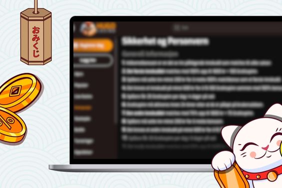 Cartoon cat with gold coins in front of a laptop showing casino payment terms and condtions