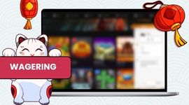 Cartoon cat holding a 