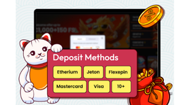 Deposit methods listed on Nix.Bet's platform with a cat mascot and coins.