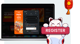 A registration form on Nix.Bet with a cat mascot inviting users to sign up