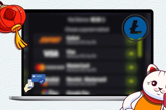 Casino payment options with the Litecoin logo at the right corner.