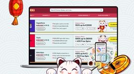 Maneki casinos list in the background with paper and magnifier icons.