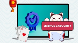 A cute cat mascot holding a sign for 