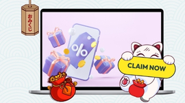 A lucky cat holding a