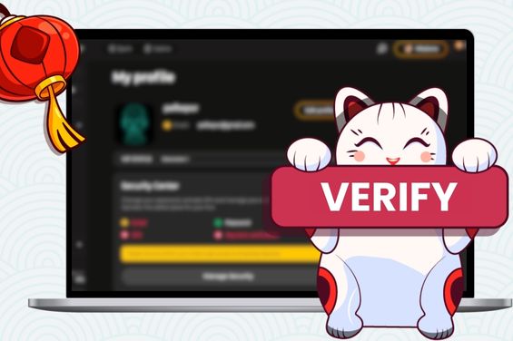 Spinstar player profile page in the background with verify banner.
