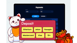 Deposit methods list showing Mastercard, Visa, and e-wallets.