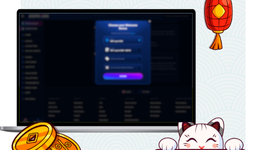 Casino account registration page with lucky cat and lantern.