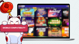 Mobile compatibility of iGaming games on a laptop, showing mobile-friendly interface.