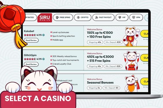 Casino list from Maneki with the Siru Mobile logo.