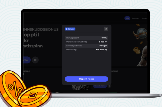 Omsetningskravet til første del av velkomstbonusen til Winaura Casino.